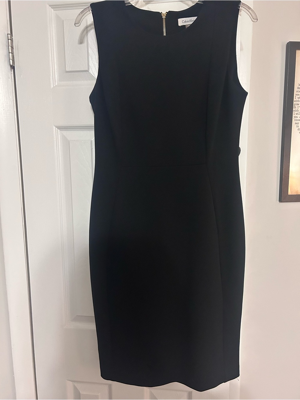 Calvin Klein Black Sleeveless Midi Sheath Dress